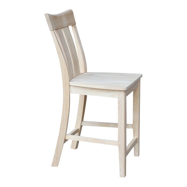 International Concepts Ava Counter Height Stool, 24" Seat Height, Unfinished - S-132