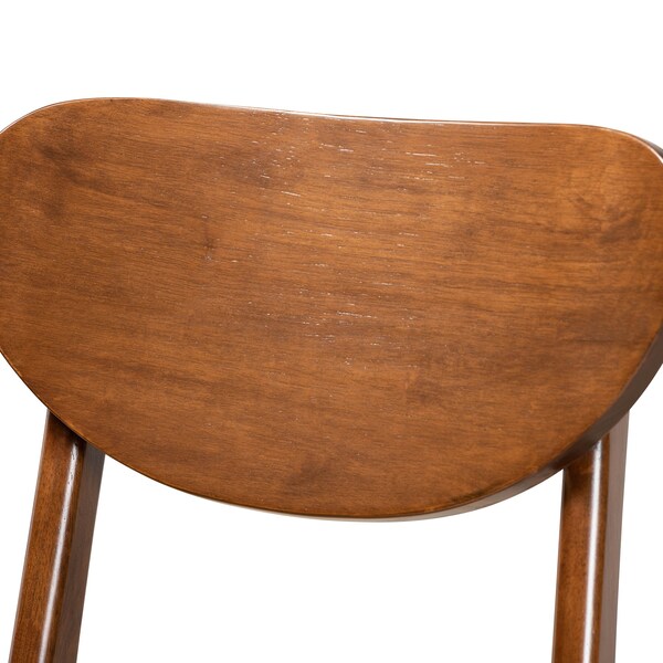 Baxton Studio Katya Mid-Century Modern Walnut Brown Finished Wood 2-Piece Counter Stool Set - 183-11640-ZORO