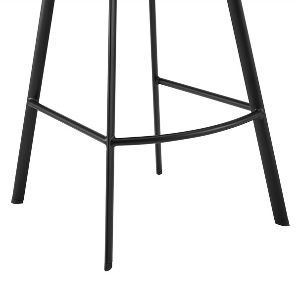 Armen Living Carise Gray Faux Leather and Black Metal Swivel 26" Counter Stool - LCCABABLGR26
