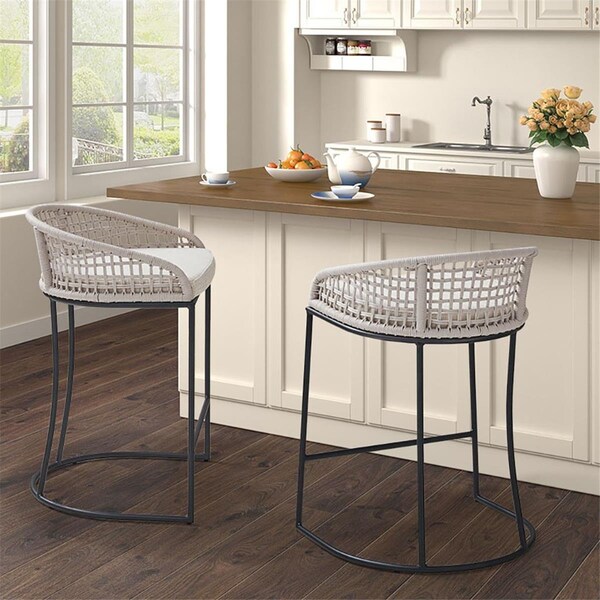 Madison Park Hermosa Counter Stool, Natural - 21.5 x 19.75 x 30 in. - MP104-1110