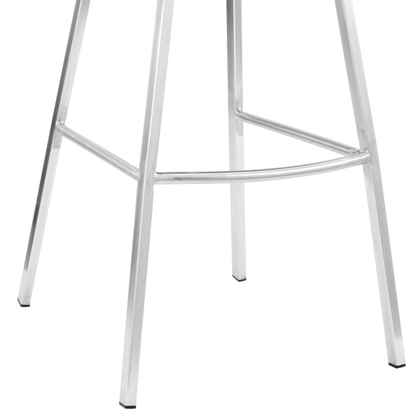 Armen Living Tandy White Faux Leather and Brushed Stainless Steel 26" Counter Stool - LCTNBABSWH26