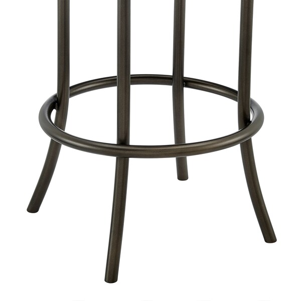 Armen Living Rees Swivel Counter or Bar Stool in Mocha Finish with Brown Faux Leather - 840254333635