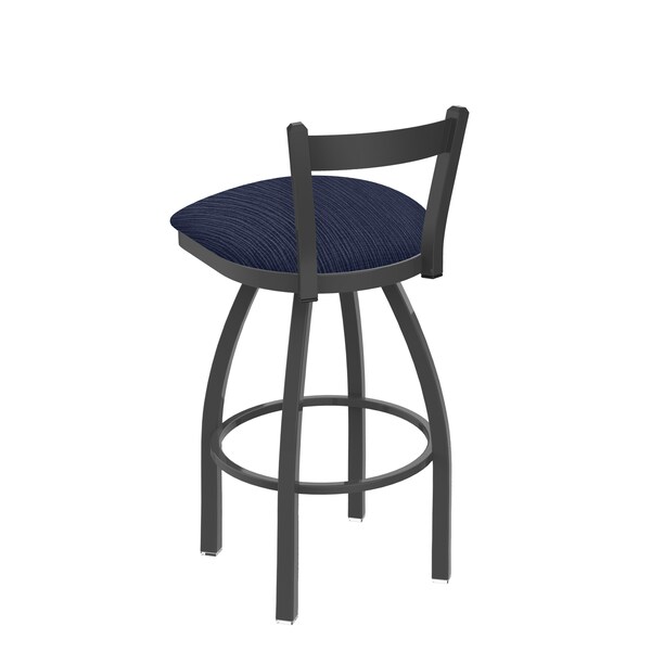 Holland Bar Stool Co 25" Low Back Swivel Counter Stool, Pewter Finish, Graph Anchor Seat - 82125PW014