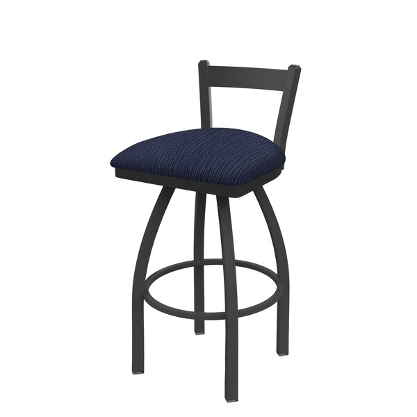Holland Bar Stool Co 25" Low Back Swivel Counter Stool, Pewter Finish, Graph Anchor Seat - 82125PW014