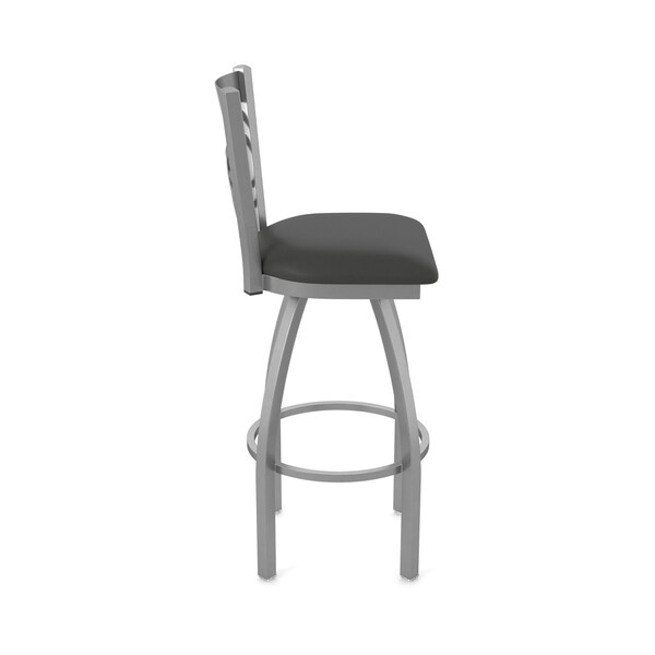 Holland Bar Stool Co OD820 Catalina Stainless Steel 25 Swivel Outdoor Counter Stool with Breeze Graphite Seat - OD82025SSOD003