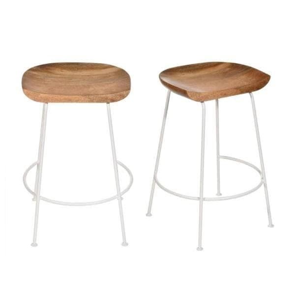 Kd Muebles De Dormitorio 24.5 in. Diya Counter Stool Natural & White - KD3382718