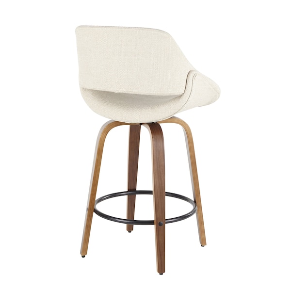 Lumisource Fabrico Counter Stool in Walnut and Cream Fabric, PK 2 - B26-FBCO2Q WLCR2