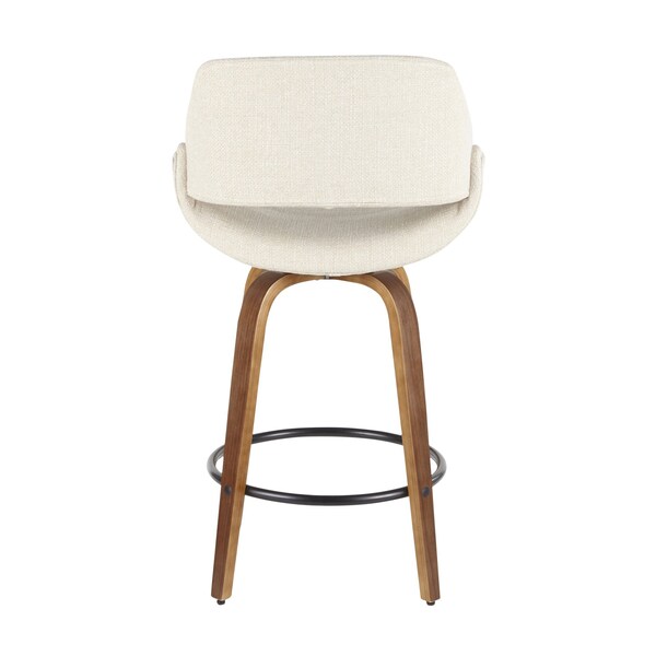 Lumisource Fabrico Counter Stool in Walnut and Cream Fabric, PK 2 - B26-FBCO2Q WLCR2