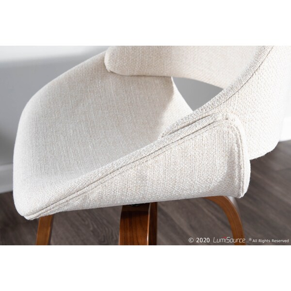 Lumisource Fabrico Counter Stool in Walnut and Cream Fabric, PK 2 - B26-FBCO2X WLCR2