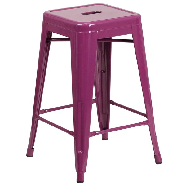 Flash Furniture 24" High Backless Purple Counter Height Stool - ET-BT3503-24-PUR-GG