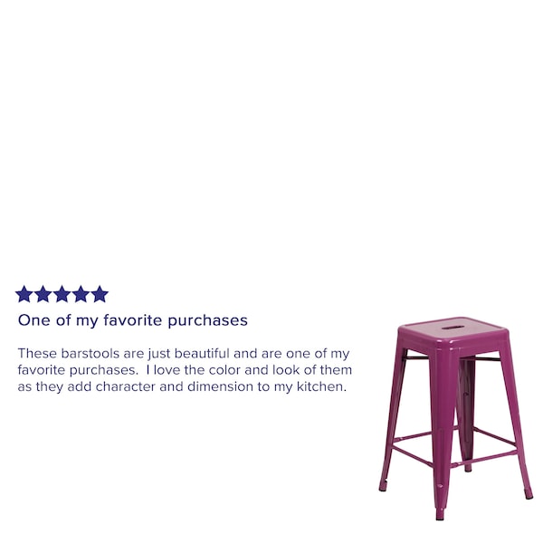Flash Furniture 24" High Backless Purple Counter Height Stool - ET-BT3503-24-PUR-GG