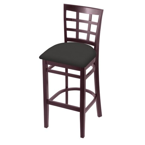 Holland Bar Stool Co 25" Counter Stool, Dark Cherry Finish, Canter Iron Seat - 313025DC008
