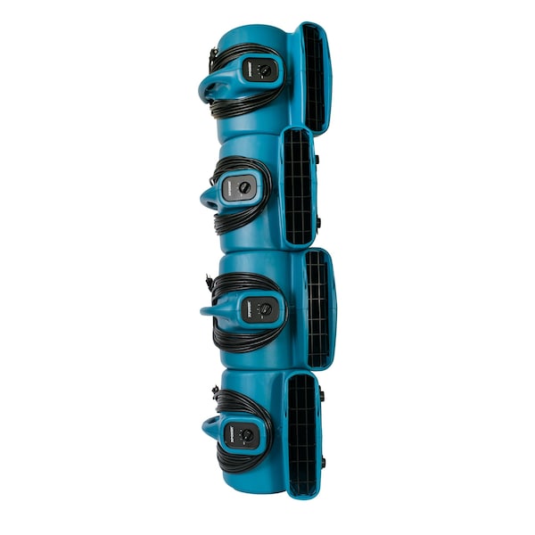Xpower Air Mover W/ GFCI Power Outlets for Daisy Chain, 1/3 HP, 2400 CFM, 3.8 Amps, 4 Positions, 3 Speeds - X-600A BLUE