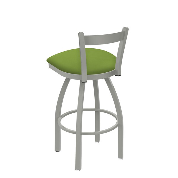 Holland Bar Stool Co 25" Low Back Swivel Counter Stool, Nickel Finish, Canter Kiwi Green Seat - 82125AN009