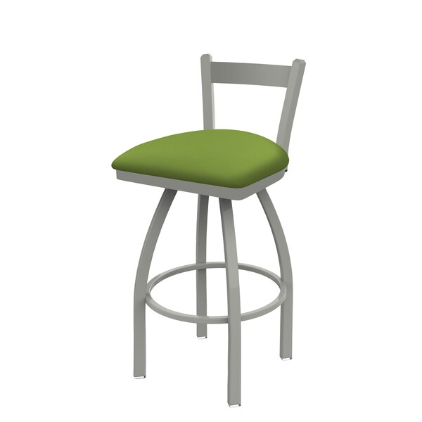 Holland Bar Stool Co 25" Low Back Swivel Counter Stool, Nickel Finish, Canter Kiwi Green Seat - 82125AN009