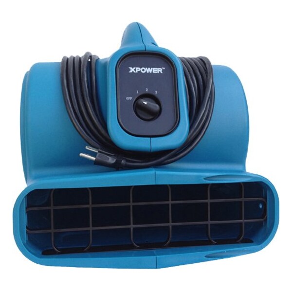 Xpower Air Mover W/ Power Outlets for Daisy Chain, 1/4 HP, 1600 CFM, 3 Amps, 4 Positions, 3 Speeds - X-400A