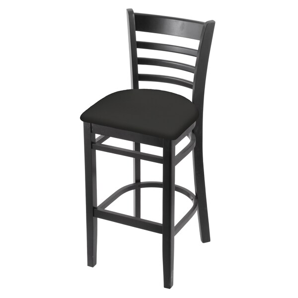 Holland Bar Stool Co 25" Counter Stool, Black Finish, Canter Iron Seat - 314025BLK008