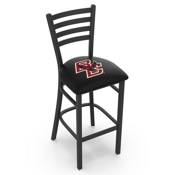 Holland Bar Stool Co 25" Blk Wrinkle Boston College Stationary Counter Stool, Ladder Back - L00425BOSTNC