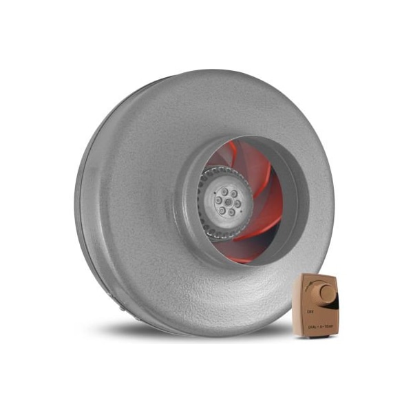 Atmosphere Vortex Powerfan 6'' In-Line Duct Fan VTX600-D - 497 CFM with Dial-A-Temp Speed Control Kit - VTX600-D