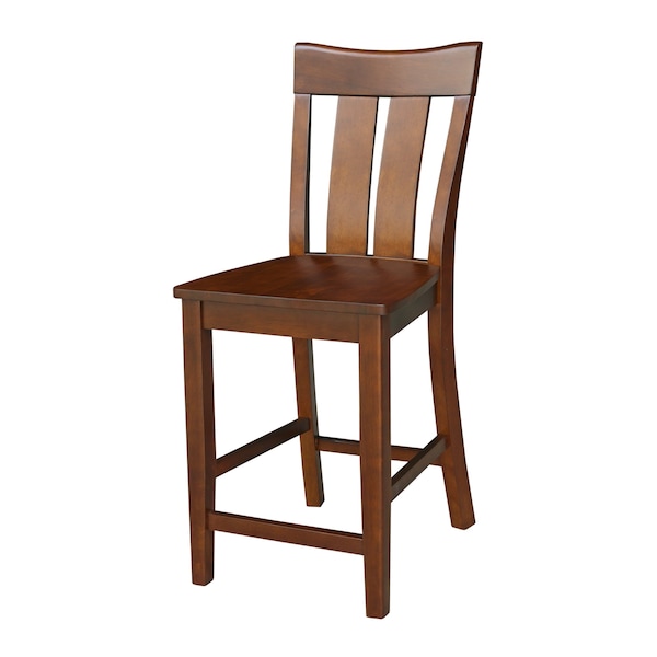 International Concepts Ava Solid Wood Counter Height Bar Stool - 24" Seat Height - Espresso - S581-132