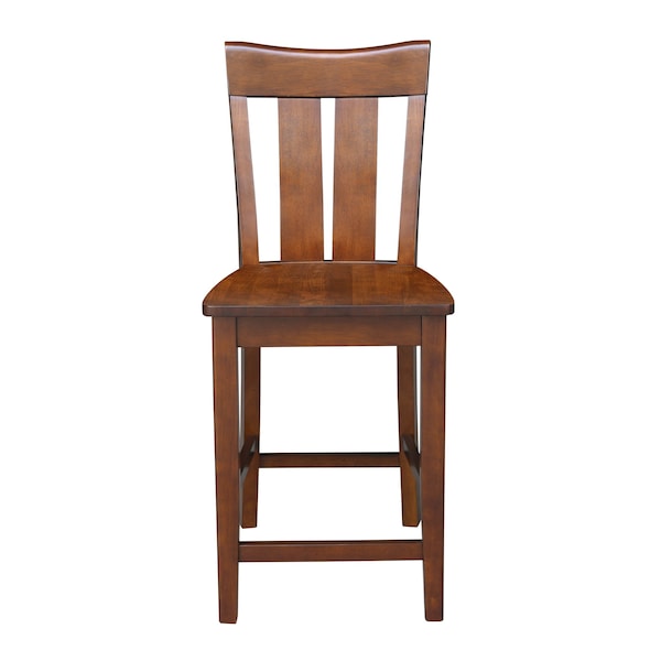 International Concepts Ava Solid Wood Counter Height Bar Stool - 24" Seat Height - Espresso - S581-132