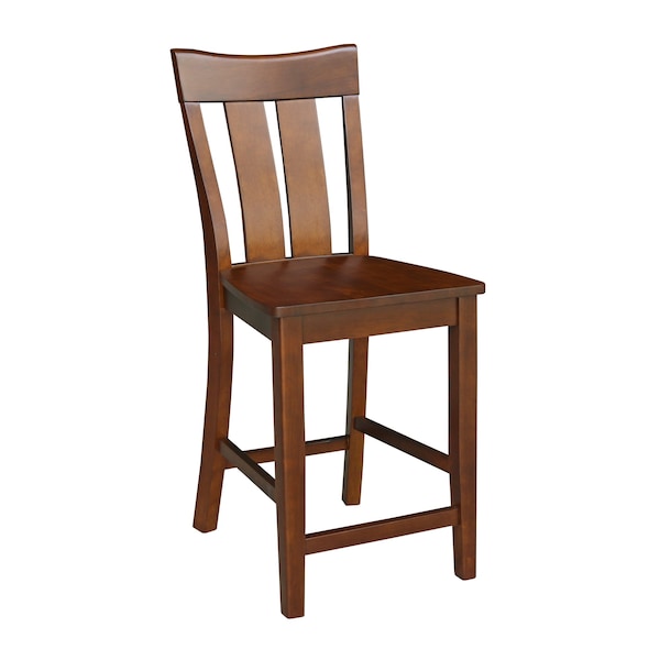 International Concepts Ava Solid Wood Counter Height Bar Stool - 24" Seat Height - Espresso - S581-132