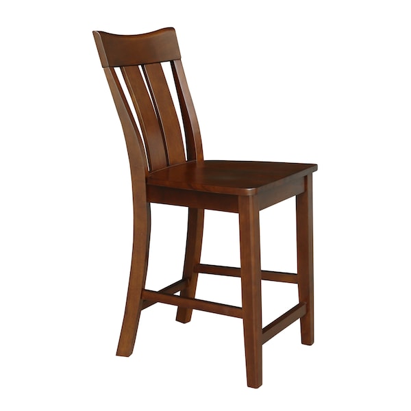 International Concepts Ava Solid Wood Counter Height Bar Stool - 24" Seat Height - Espresso - S581-132