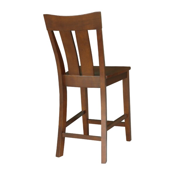 International Concepts Ava Solid Wood Counter Height Bar Stool - 24" Seat Height - Espresso - S581-132
