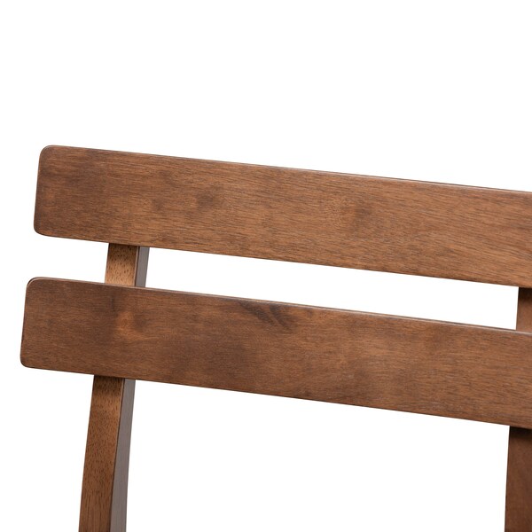Baxton Studio Larine Grey Upholstered Walnut Finished 2-Piece Counter Stool Set - 159-9697