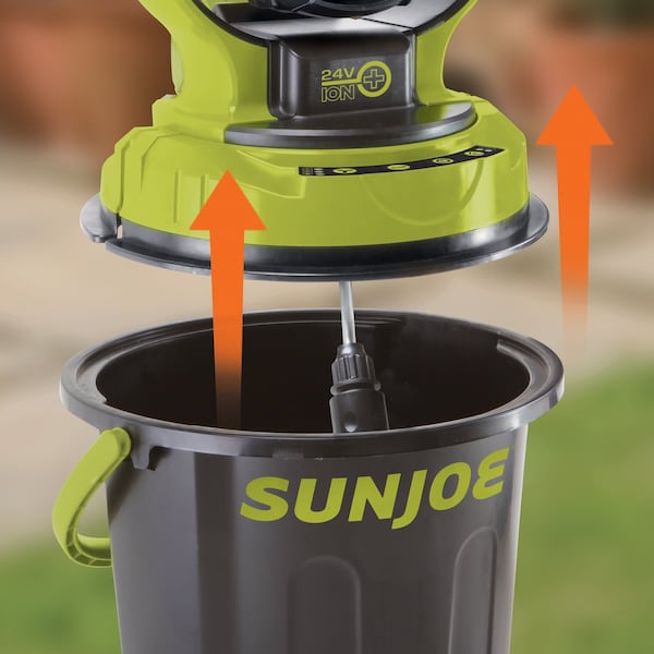 Sun Joe 24V, 2.0Ah Portable 3-Speed, Rot. Univ. Bucket Top Misting Fan w/Bucket & Hose - 24V-MSTFAN-LTE