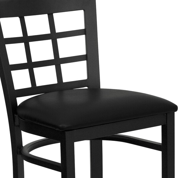 Flash Furniture Restaurant Stool, Window Back, Black Seat - XU-DG6R7BWIN-BAR-BLKV-GG