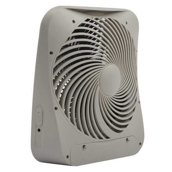 Treva/O2Cool 10" Blade Dia Table Fan, Non-Oscillating, 2 Speeds, 9VDC, White, FCC-Compliant AC Adapter - FD10802A