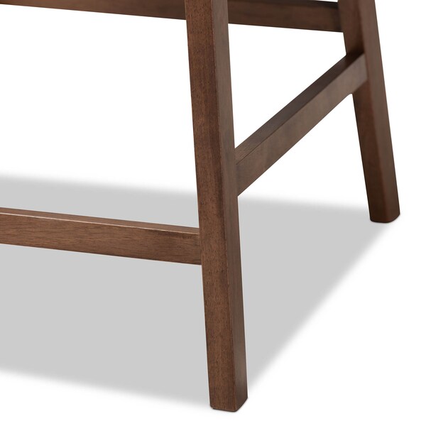 Baxton Studio Larine Dark Grey Upholstered Walnut Finished 2-Piece Counter Stool Set - 159-9698