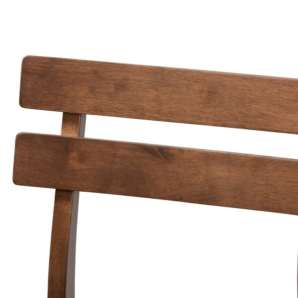 Baxton Studio Larine Dark Grey Upholstered Walnut Finished 2-Piece Counter Stool Set - 159-9698
