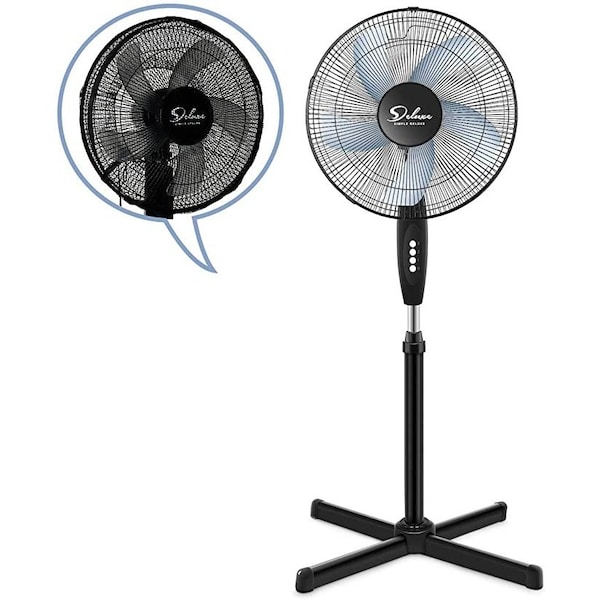 Ipower 16 in 3 Adjustable Speed Pedestal Stand Fan with fan cover - HIFANXSTAND16CVR