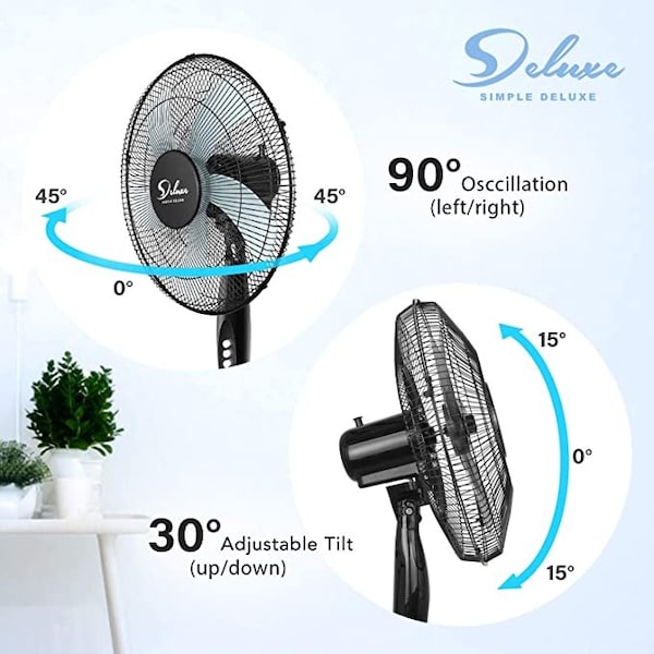 Ipower 16 in 3 Adjustable Speed Pedestal Stand Fan with fan cover - HIFANXSTAND16CVR
