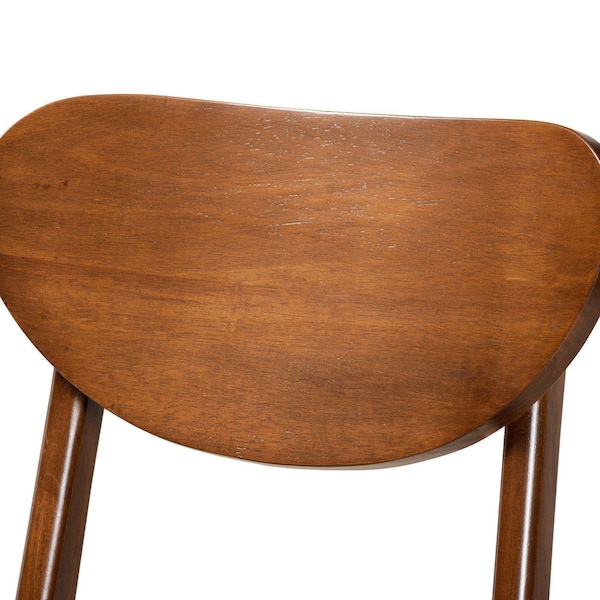 Baxton Studio Katya Mid-Century Modern Sand Fabric and Walnut Brown Finished Wood 2-Piece Counter Stool Set - 183-11639-ZORO
