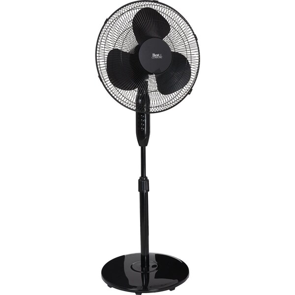 Best Comfort 16 In. 3-Speed Extends to 49 In. H. Black Oscillating Pedestal Fan - FSD-40