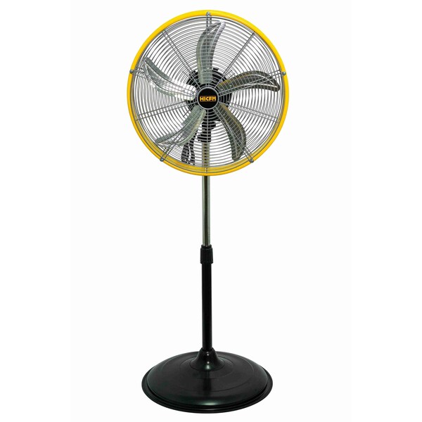 Edendirect 20 in. 3 Speeds High Velocity Pedestal Oscillating Fan in Yellow with Powerful 1/5 HP Motor - IR-FANPD20W