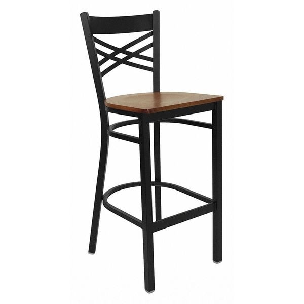 Flash Furniture Restaurant Stool, X Back, Cherry Seat - XU-6F8BXBK-BAR-CHYW-GG