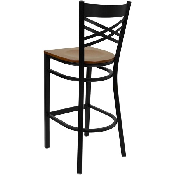 Flash Furniture Restaurant Stool, X Back, Cherry Seat - XU-6F8BXBK-BAR-CHYW-GG