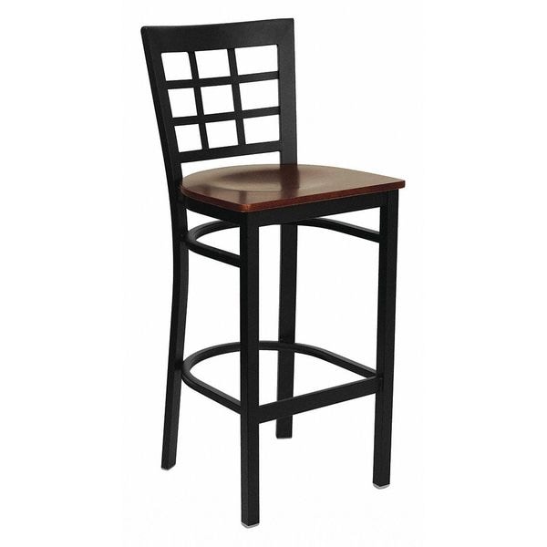 Flash Furniture Restaurant Stool, Window Back, Mahgny Sea - XU-DG6R7BWIN-BAR-MAHW-GG