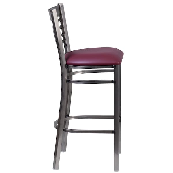 Flash Furniture Restaurant Barstool, Metl X Bck, Burg Vny - XU-6F8B-CLR-BAR-BURV-GG