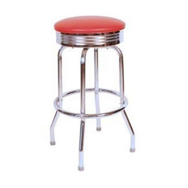 Richardson Seating Corp Richardson Seating Corp 19715RED-24 19715- 24 in. Floridian Swivel Counter Stool; Red - Chrome - 19715RED-24