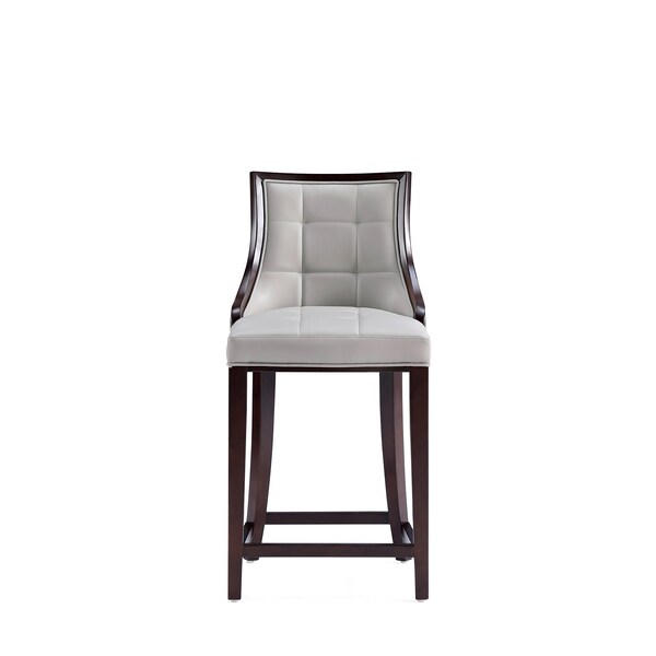 Manhattan Comfort Fifth Avenue Faux Leather Counter Stool in Light Grey - CS012-LG