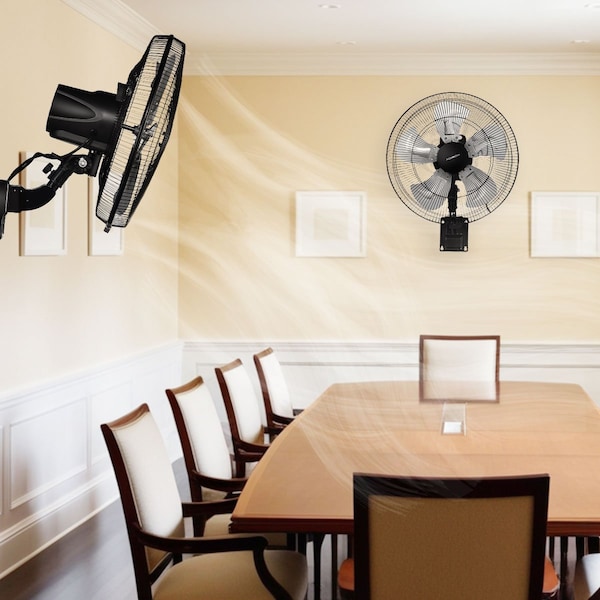 Edendirect 18 in. 90-Degree 5-Speed Settings Black Wall Mount Fan Horizontal Oscillation Indoor/Outdoor - IR-W2815P200997