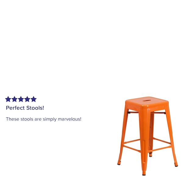 Flash Furniture 24" High Backless Orange Counter Height Stool - CH-31320-24-OR-GG