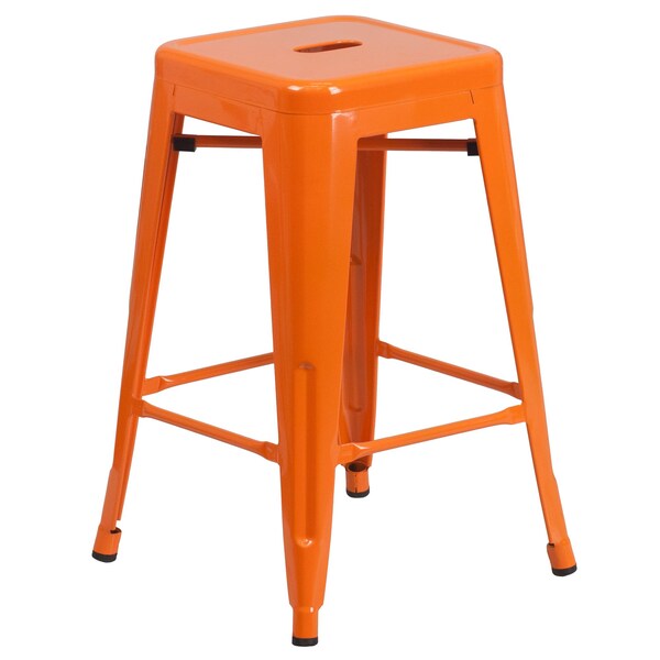 Flash Furniture 24" High Backless Orange Counter Height Stool - CH-31320-24-OR-GG