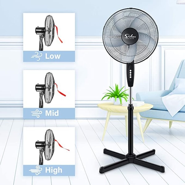 Ipower Simple Deluxe Commercial Stand Fan, 16 inch - HIFANXSTAND16