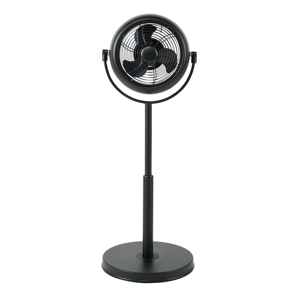 Edendirect 8 in. 3-Fan Speeds Pedestal Fan in Black with 360deg Rotatable, Adjustable Height - IR-STANDRETRO8B